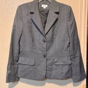 Ann Taylor Loft Gray Long Sleeve Blazer Jacket size 12